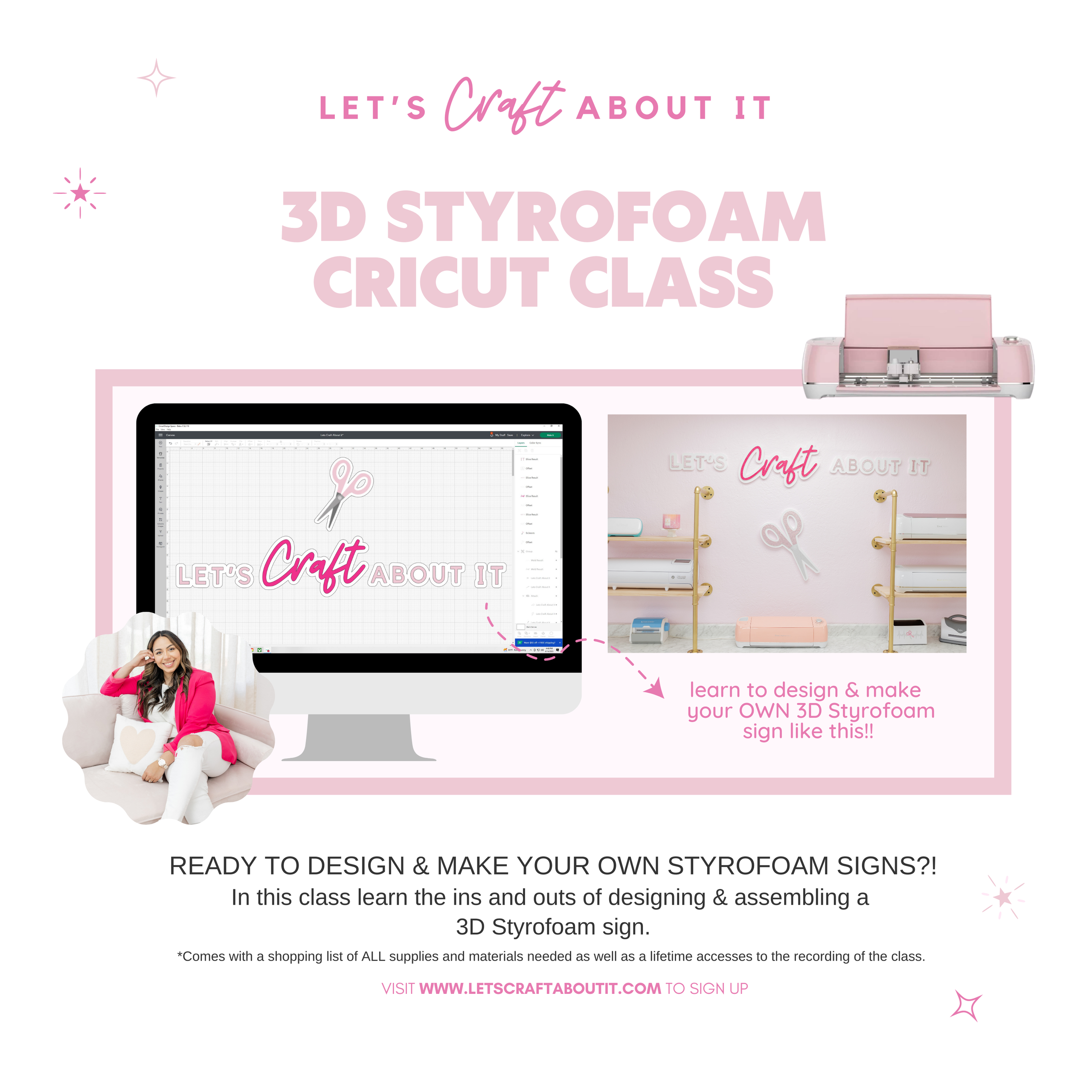 3D Styrofoam Cricut Class Let’s Craft About It